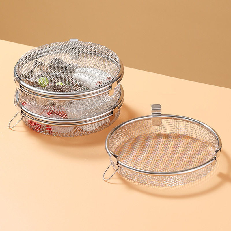 Kitchen dishwasher mesh basket 304 stainless steel food washing fruit draining drain basket household portable drying mesh basket