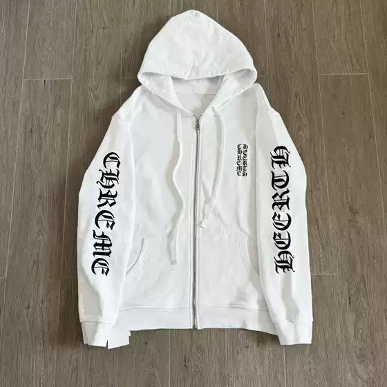 【In-Stock High-End Version】Ch Chrome Hearts 25Fw Dark Pattern Full-Print Classic Sanskrit Zipper Sweatshirt for Men and Women
