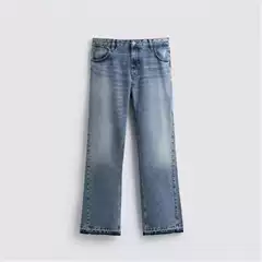 2025 New Autumn and Winter Men's Fashion Horn-Shaped Mid-Waist Slim Washed Flap Pocket Pants Decorated Jeans for Men 0840353