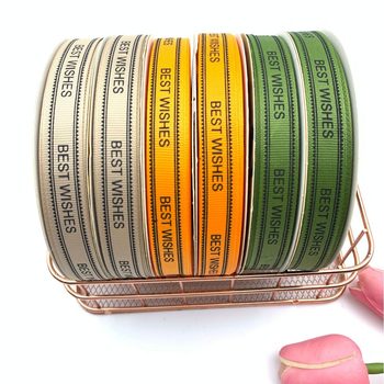 1.5cm Multi-Color Optional Letter Ribbon Gift Flower Bouquet Packaging Military Green Letter Ribbon