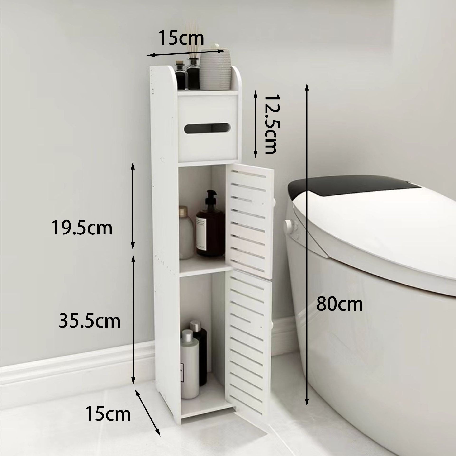 Bathroom Storage Rack Waterproof Toilet Gap Floor-Standing Movable Storage Cabinet Washstand Side Cabinet
