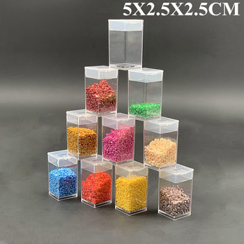 20 Small Square Bottles Loof Beads Bottled Diamond Painting Tools suit Diamond Embroidery Box Storage Bag Accessories