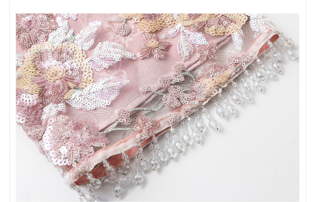 Bộ áo khoác và chân váy nữ thêu hoa đính sequin dài tay — Váy thêu (giao hàng trong 7 ngày), Váy thêu (giao hàng trong ngày), Áo khoác thêu (giao hàng trong 7 ngày), Áo khoác thêu (giao hàng trong ngày)
