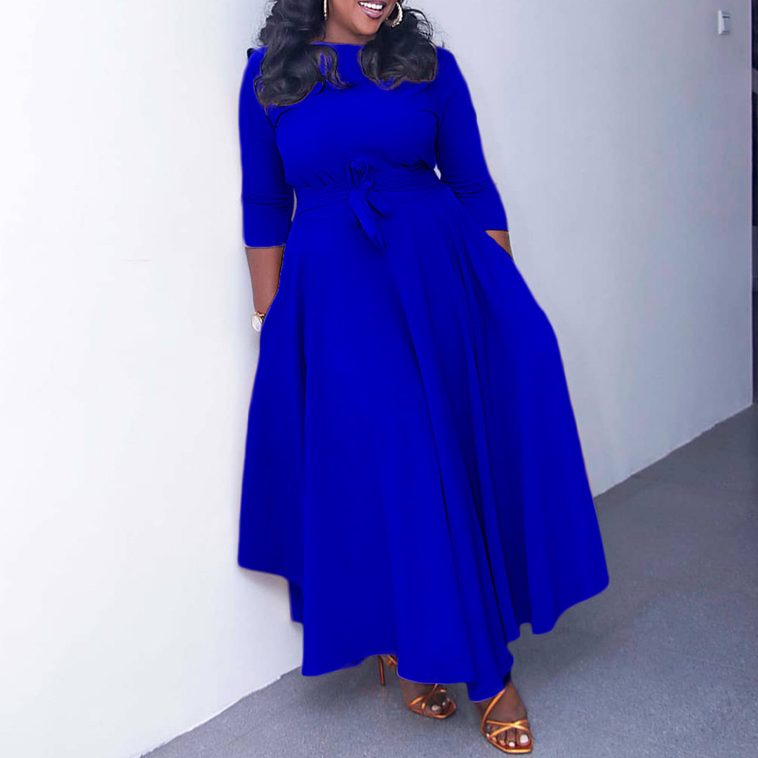 Plus Size African Long Dress Fashionable Tie Design Elegant Style Spring Summer Collection Wholesale Available