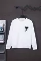 White and black [901 car stamp round neck thickened model]