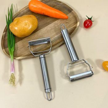 Stainless Steel Kitchen Special Melon Peeler Fruit Potato Peeler Double-Head Grater Multi-Functional Two-In-One Peeler