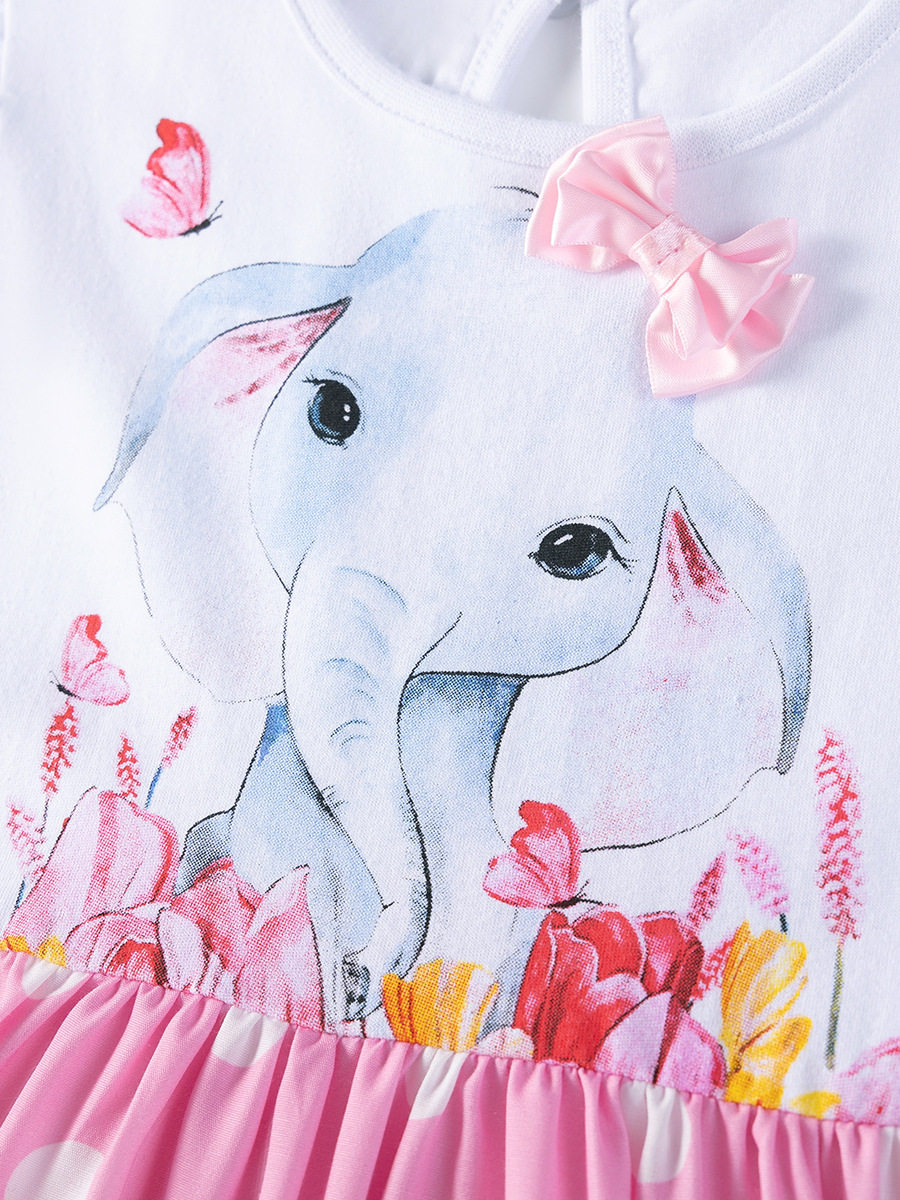 Cartoon Kids' Dress, Summer Cute Short-Sleeve Girls' Princess Dress