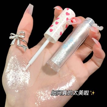 A Drop of Tears Super Shiny Liquid Eye Shadow Sparkling Fine Shimmer Pearlescent Sequin Silkworm Pen Brightening Single Color Eye Shadow Liquid Highlight