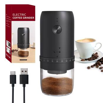 ♔ Cross-Border Rechargeable Electric Coffee Grinder with External Adjustment Settings for Home Use, Rechargeable Electric Coffee Grinder for Hand Brewing