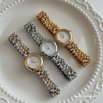 SCOTTIE/Gaudí Watch Fritillaria Middle Dial Diamond-Set Watch Compact Elegant Exquisite Women's Quartz Watch