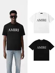 2024SS new simple Amiri American high street casual high quality double yarn cotton short sleeve T-shirt men and women wholesale
