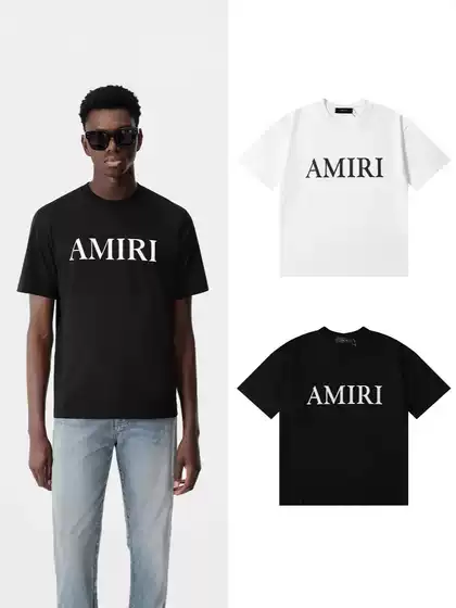 2024SS new simple Amiri American high street casual high quality double yarn cotton short sleeve T-shirt men and women wholesale