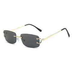 Cross-Border New Frameless Sunglasses European and American Simple Street Style Square Glasses Fashionable Amazon Sunglasses for Women
