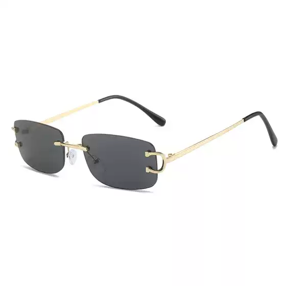 Cross-Border New Frameless Sunglasses European and American Simple Street Style Square Glasses Fashionable Amazon Sunglasses for Women
