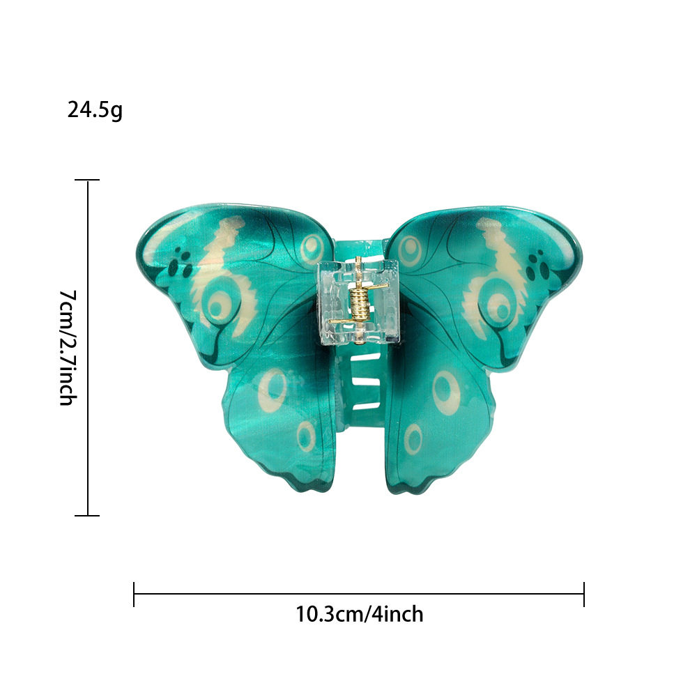 跨境超好看仿镇蝴蝶抓夹女高级感半扎发醋酸发夹后脑勺鲨鱼夹头饰