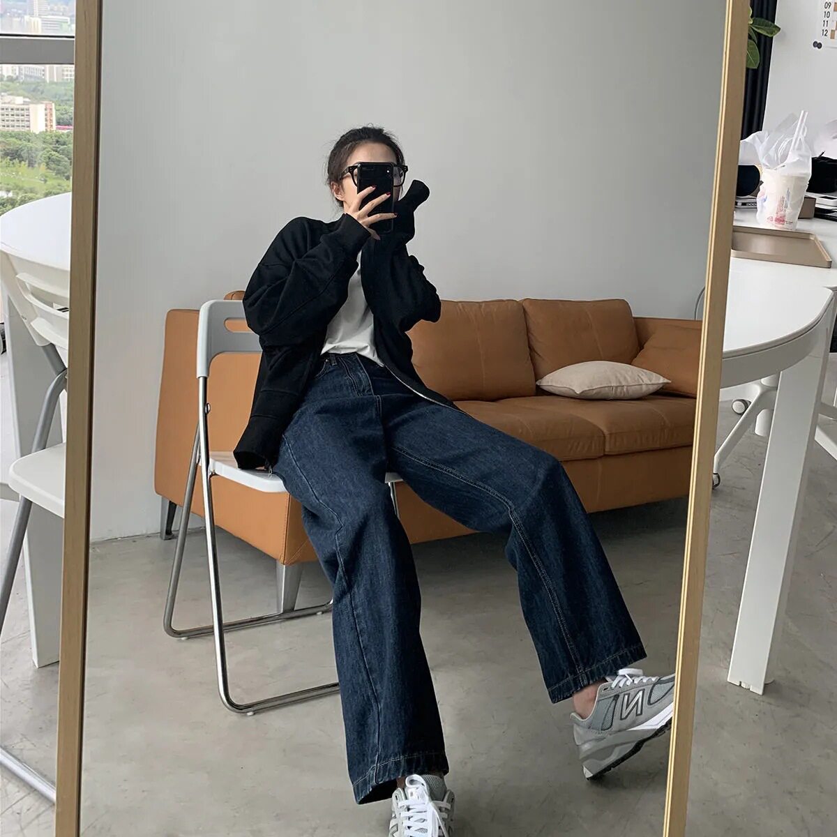 High Waisted Wide Leg Jeans for Women Loose Fit Vintage Style Casual Look Perfect for Spring and Autumn Wholesale