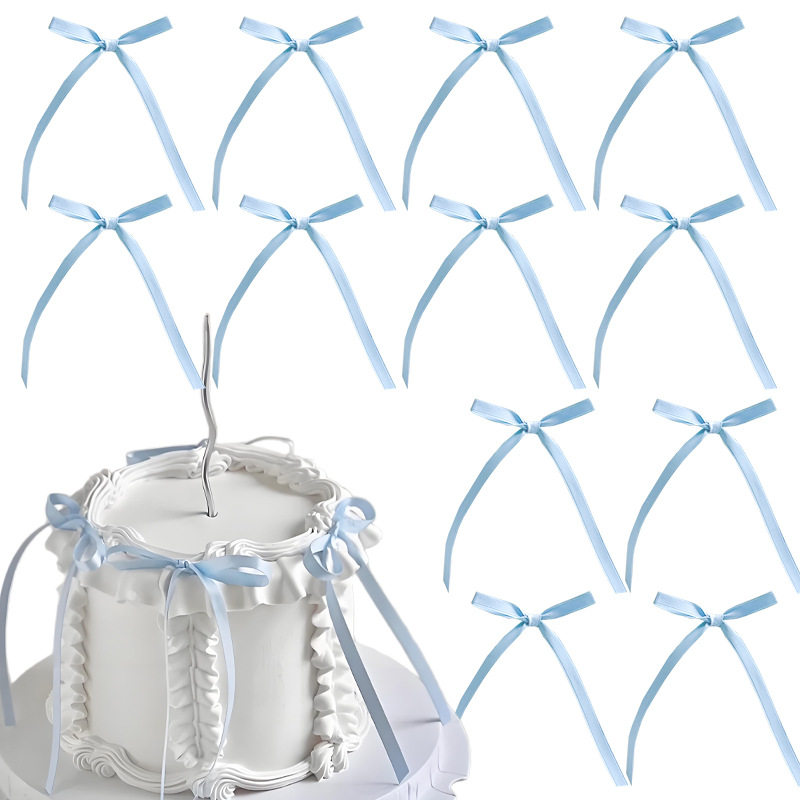 批发彩色丝带蝴蝶结蛋糕装饰配件高级感背景装饰品圣诞氛围感挂件