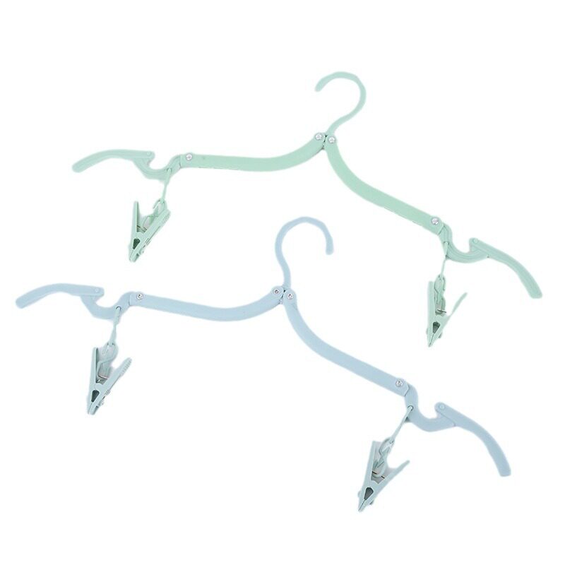 Plastic Folding Clothes Hanger with Clips for Travel, Outdoor Business Trips, Portable Home Use, Student Dormitory Wholesale Drying Rack