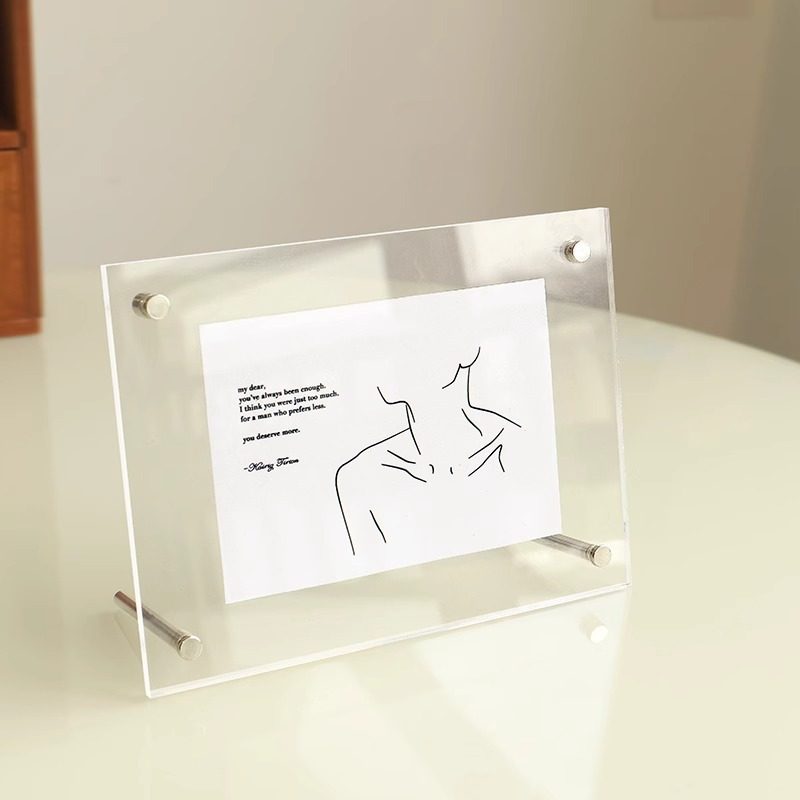 Crystal glass transparent acrylic photo frame table 6 inch 7 7 inch photo postcard display frame table