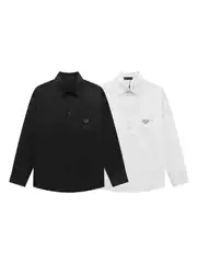 New Fashion Brand Flocking PRA Full Print DA Velcro Pula Long Sleeve Shirt Top Men's and Women's Shirt Jacket