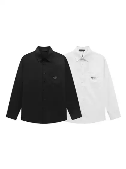 New Fashion Brand Flocking PRA Full Print DA Velcro Pula Long Sleeve Shirt Top Men's and Women's Shirt Jacket
