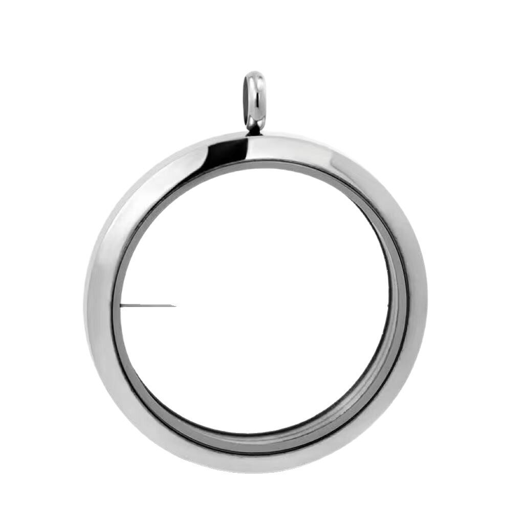 Multi-Size Thangka Box, Ga'U Box, Round Double-Sided Transparent Cinnabar Pendant, Light Luxury Stainless Steel Sweater Chain, Ga'U Box