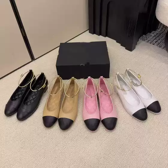 Xiaoxiangfeng 2026 New Style Genuine Leather Retro Mary Jane Shoes with Shallow Mouth, Round Toe, Ankle Strap, Buckle and Color Matching for Women