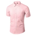 Short Sleeve Solid Color Shirt Pink
