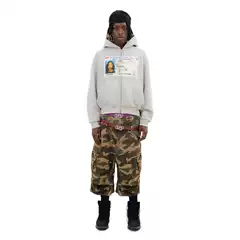 European and American Wholesale Printed Zipper Sweatshirt Long-Sleeved Pullover Hoodie Retro Jacket Street Stylish Trendy Jacket