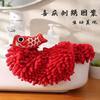 Hand towel hanging wedding red festive kitchen bathroom lion dance handkerchief cute chenille handball towel
