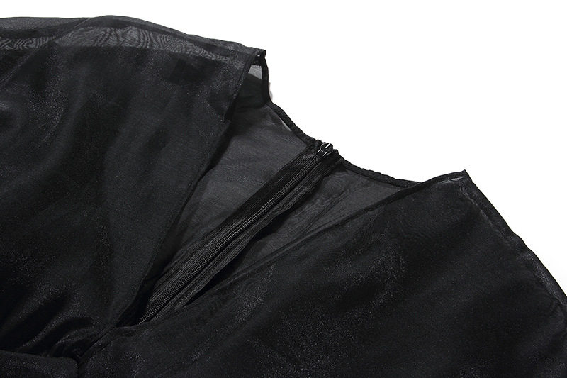 Áo croptop nữ tay raglan cổ chữ V kết hợp chân váy chữ A midi cạp cao — Trắng, Đen chi tiết 11
