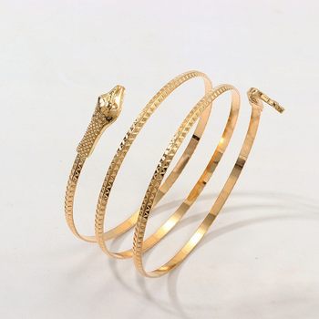 European and American cross-border jewelry punk style exaggerated snake bracelet personality popular alloy snake element bracelet
