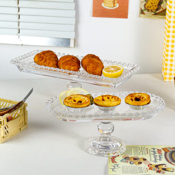 Creative European Style Modern Living Room Fruit Plate Crystal Glass Household Distinctive Afternoon Tea Snack Tray
