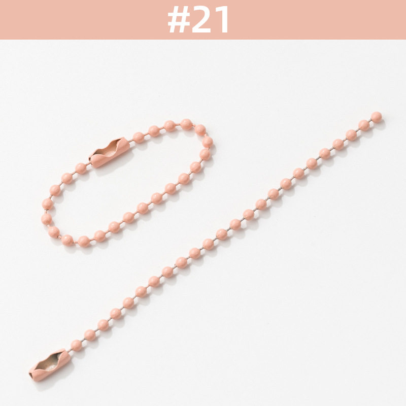 金属彩色珠链2.4mm波珠链糖果色diy饰品配件吊牌链烤漆咕卡挂链条