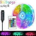 5050rgb light strip + 24-key remote control (12 lights/m)
