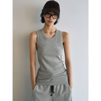 [Timeless] New Product Pure Cotton Imported from Korea Solid Color Basic Casual Versatile Slim Fit Stretchy Sleeveless Tank Top V9407