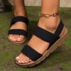 Wholesale Cross-Border Summer New Foreign Trade Popular Large Size Fashionable Outer Wear Roman Elastic Band Women's Flat Sandals