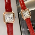 Full rose gold shell-red leather