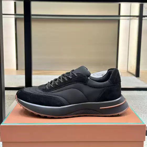 High-End Foreign Trade Shoes, Lace-Up Sports Casual Sneakers, Genuine Leather, Wear-Resistant, Comfortable, Versatile, Trendy Men's Sneakers, Cross-Border