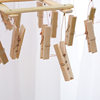 ✅Multifunctional foldable bamboo socks rack household multi-head drying clip windproof pants clip pull hanger two yuan wholesale