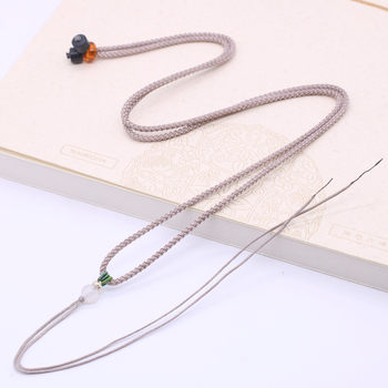 High-grade jade pendant lanyard tied to gold jade pendant Buddha pendant neck pineapple rope hand-woven wear-resistant jewelry wholesale