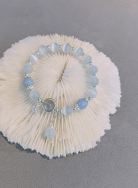 ins风小众镶钻锆石猫眼石手链女优雅时尚气质手环网红设计感精准