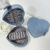 2024 new jewelry box portable heart-shaped box Denim flannel snap buckle storage box earrings jewelry box