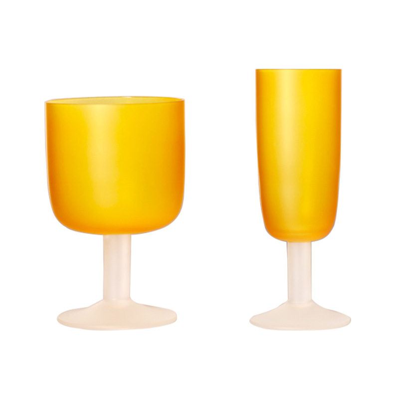 Middle Ages Sunset Cup Twilight Orange Frosted Glass Goblet Red Wine Glass Gift