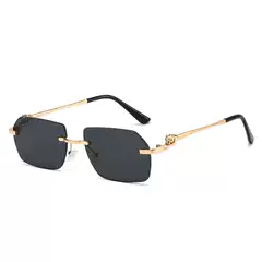 New European and American Frameless Cut Leopard Mirror Leg Sunglasses Women's Fashion Shaped Street Shoot Sunglasses Cross-border Trend Wholesale
