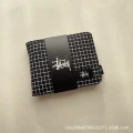 Western picture short wallet plaid black without box