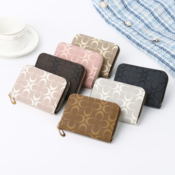 Foreign Trade New Short Women's Wallet with Multiple Card Slots, Large Capacity Printed Accordion Card Holder, Card Holder, Id Card Holder