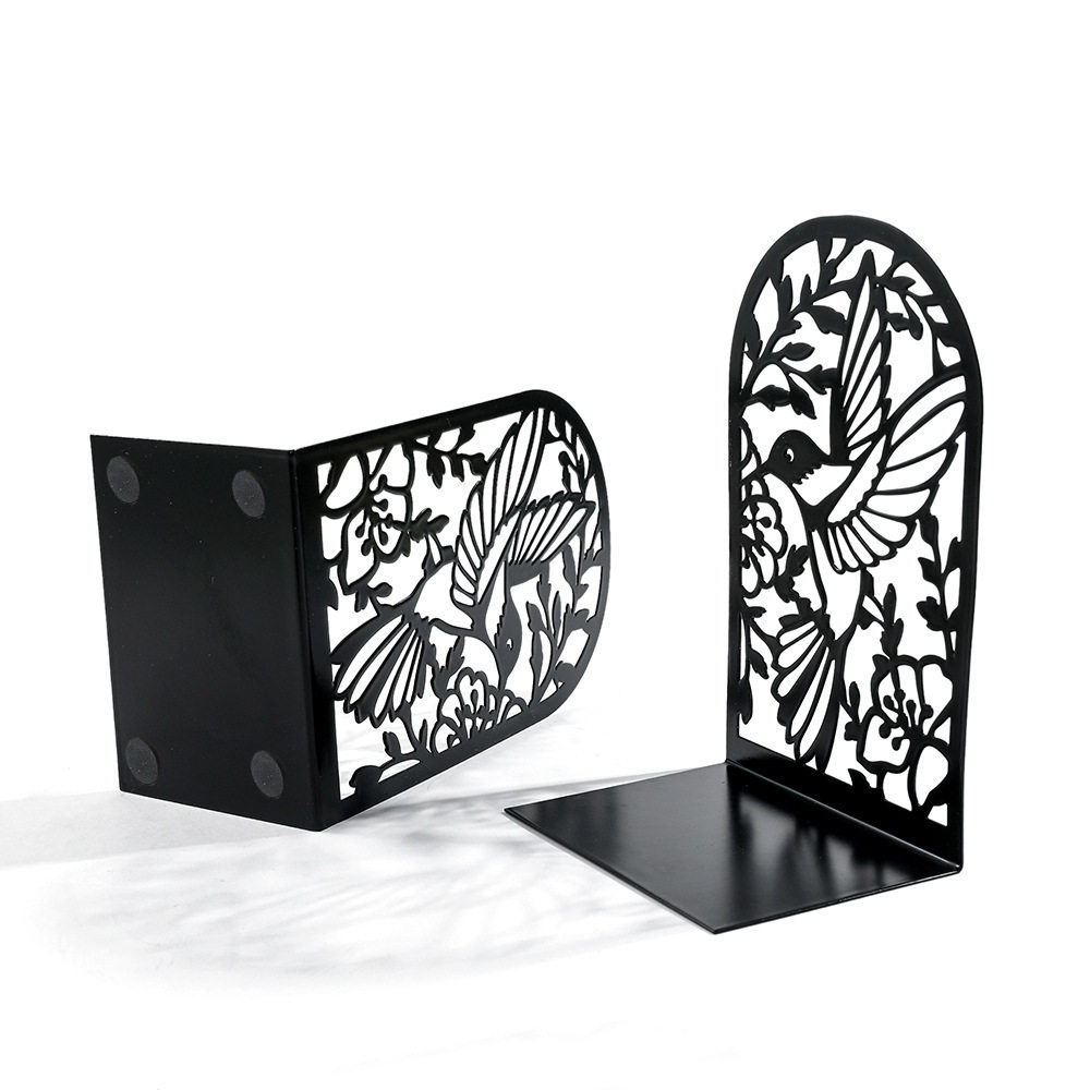 Amazon's New Creative Metal Cutting Silhouette Hummingbird Bookend Bookshelf Book Clip Wholesale Desktop Ornaments Decoration