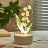 Never wither rose tulip orchid UV color printing 3D night light charging touch USB table lamp