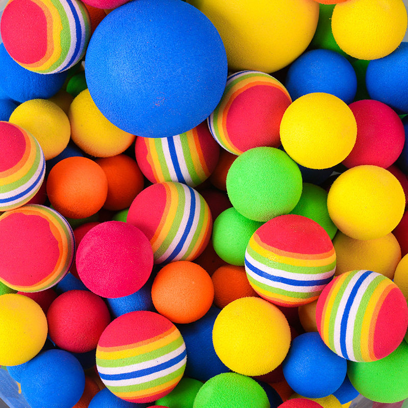 Factory Direct Sales Eva Ball Colorful Foam Ball Sponge Ball Round Ball Soft Elastic Solid Ball Kidsren's Toy Ball Wholesale